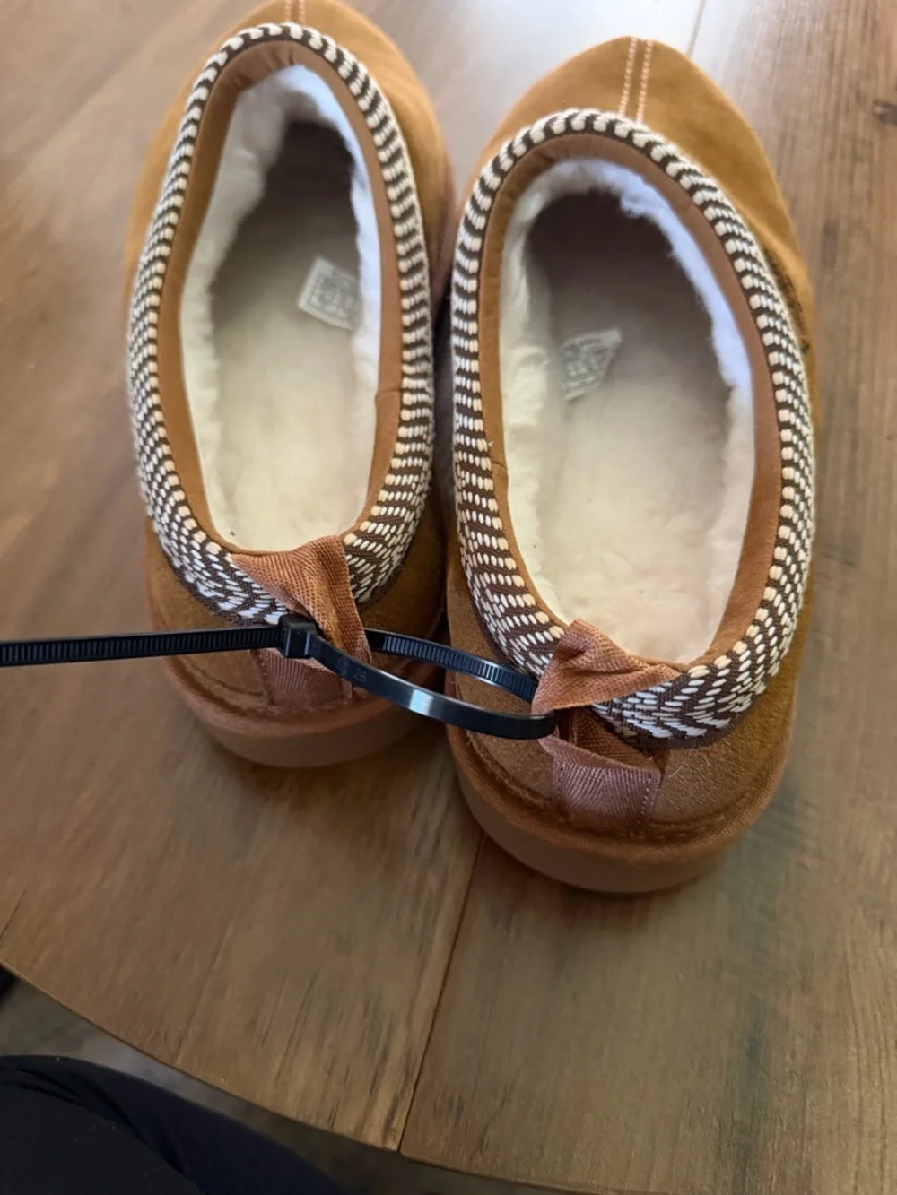 Koolaburra Tan Suede Slip-On Shearling-Lined Loafers